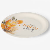 アペロールスプリッツ ウォーターカラー ブライダルシャワー ペーパープレート (アングル)