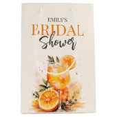 アペロールスプリッツ ウォーターカラー ブライダルシャワー ミディアムペーパーバッグ (正面)