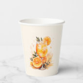 アペロールスプリッツ ウォーターカラー ブライダルシャワー 紙コップ (裏面)