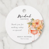 アペロールスプリッツ フラワーブライダルシャワー フェイバータグ (正面)