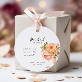 アペロールスプリッツ フラワーブライダルシャワー フェイバータグ