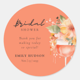 アペロールスプリッツ フラワーブライダルシャワー ラウンドシール