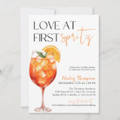 アペロールスプリッツ ラブ・アット・ファーストスプリッツ ブライダルシャワー 招待状 (正面)