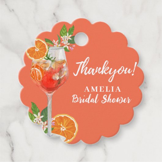 アペロールスプリッツ レモン 柑橘 オレンジ ブライダルシャワー フェイバータグ (正面)