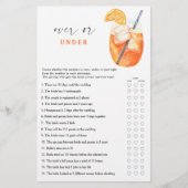 アペロールブライダルシャワーのゲーム中またはゲーム中 (正面)