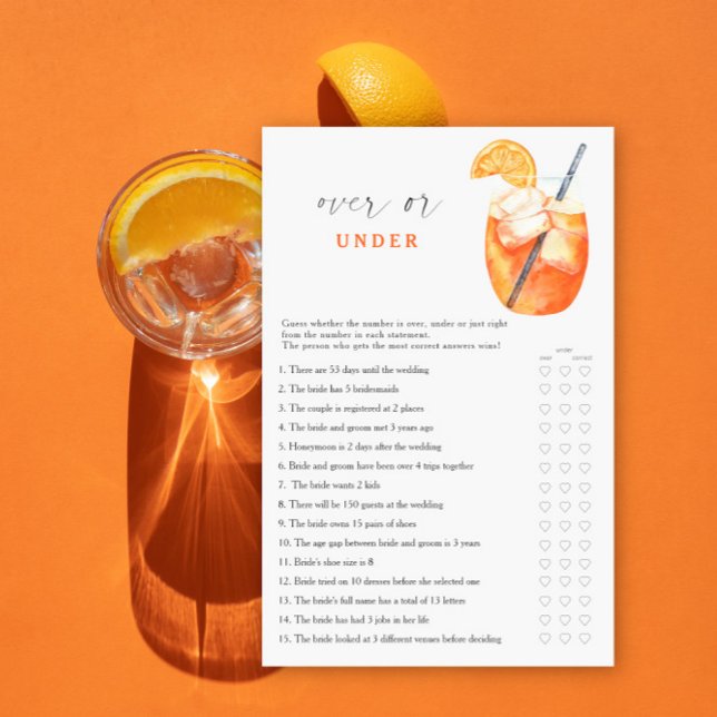 アペロールブライダルシャワーのゲーム中またはゲーム中 (クリエイターアップロード済み)