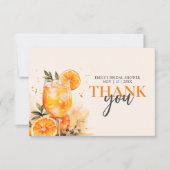 アペロール スプリッツ ウォーターカラー ブライダル シャワー サンキューカード (正面)