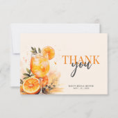アペロール スプリッツ ウォーターカラー ブライダル シャワー サンキューカード (正面)
