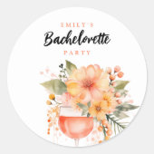 アペロール スプリッツ フラワーバチェロレッテ パーティー ラウンドシール (正面)