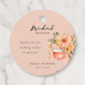 アペロール スプリッツ フラワーブライダルシャワー フェイバータグ (正面)