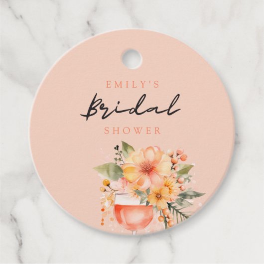 アペロール スプリッツ フラワーブライダルシャワー フェイバータグ (正面)