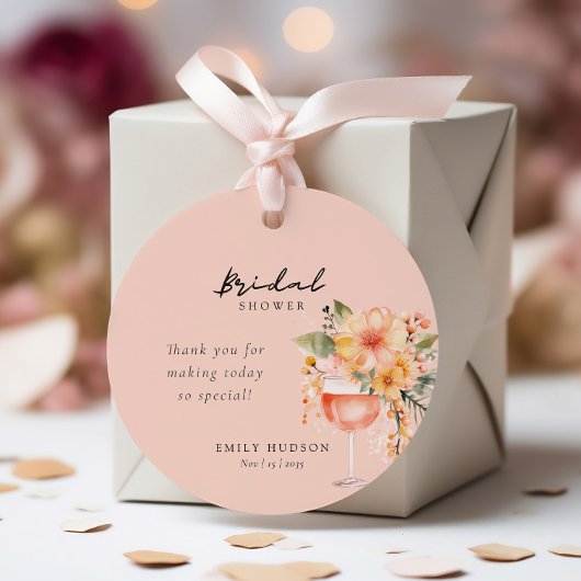 アペロール スプリッツ フラワーブライダルシャワー フェイバータグ