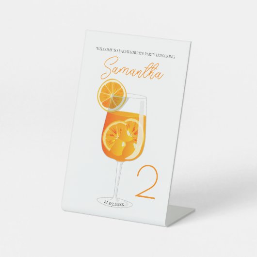 アペロール スプリッツ ブライズメイド パーティー ウェルカム 台座サイン (正面)