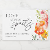 アペロール スプリッツ 水彩 結婚前お披露目パーティー スパークリングワインラベル (シングルラベル)