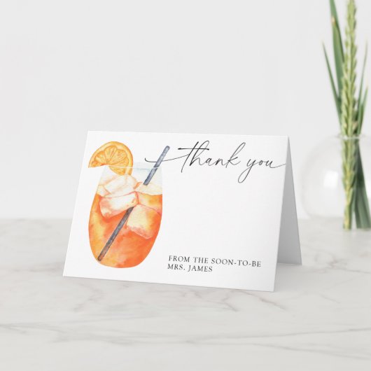 アペロール ブライダルシャワーの感謝カード サンキューカード (正面)