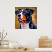 アペンツェラーセンネンフンド – 犬のポートレート ポスター (キッチン)