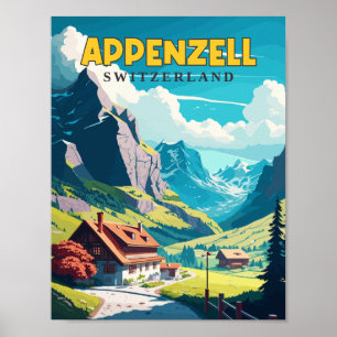アペンツェルスイスヴィンテージ旅行イラストレーション ポスター
