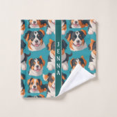 アペンニーウルフモザイクカスタムパタカラフルーン バスタオルセット (ウォッシュタオル)