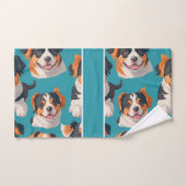 アペンニーウルフモザイクカスタムパタカラフルーン バスタオルセット (ハンドタオル)