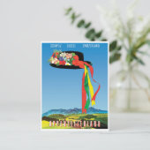 アペ伝統的ンゼルランドの花帽子 ポストカード (スタンド正面)