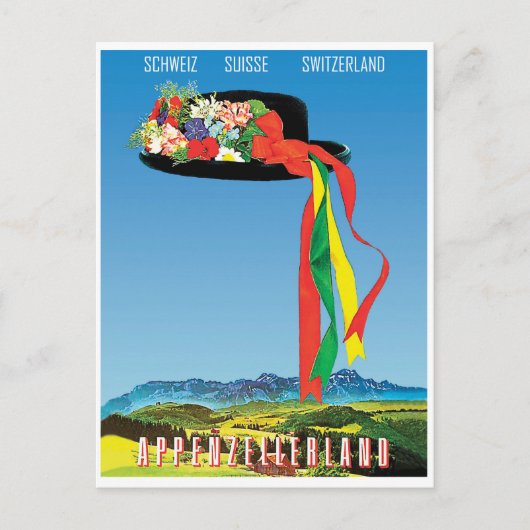 アペ伝統的ンゼルランドの花帽子 ポストカード (正面)