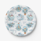 アホイかわいいクジラのテーブルの装飾ベビーシャワー ペーパープレート (正面)