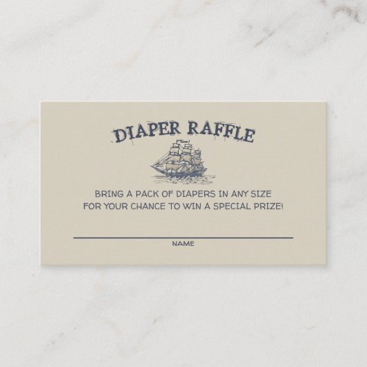 アホイその男の子おむつラッフルベビーヴィンテージ 航海の エンクロージャーカード (正面)