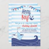 アホイそれが男の子シャワー招待状海 航海の 招待状 (正面/裏面)