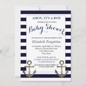 アホイそれは男の子の航海のベビーシャワー招待状 招待状 (正面)