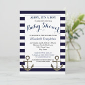 アホイそれは男の子の航海のベビーシャワー招待状 招待状 (スタンド正面)