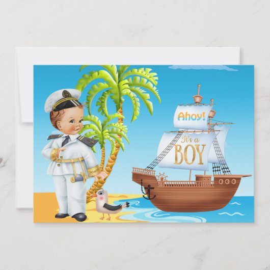 アホイそれは男の子の赤ちゃんシャワー招待状 招待状 (正面)