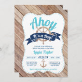 アホイそれは男の子の赤ちゃんシャワー招待状 招待状 (正面/裏面)