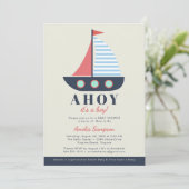 アホイそれは男の子の赤ちゃんシャワー招待状 招待状 (スタンド正面)