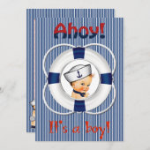 アホイそれは男の子の赤ちゃんシャワー招待状 招待状 (正面/裏面)