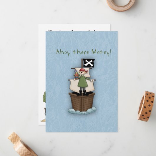 アホイアマテイありがとうご注意 ノートカード (正面/裏面インサイチュ)