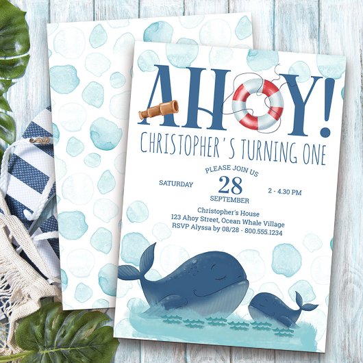 アホイエージハッピー海クジラ誕生日 招待状