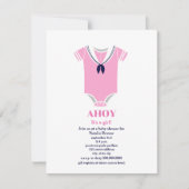アホイガール航海のセーラースーツ赤ちゃんシャワー 招待状 (正面)