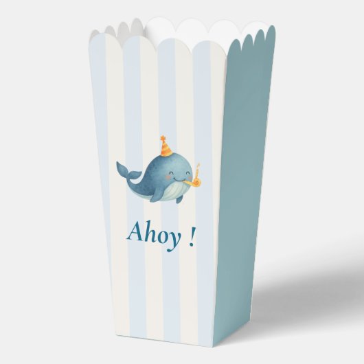 アホイクジラ誕生日 | 航海の海をテーマにしたパーティー フェイバーボックス (裏面)