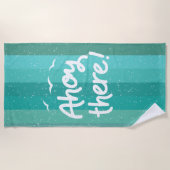 アホイザブルーブ動揺してルーストライプのル ビーチタオル (正面)