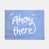 アホイザマリタイムブルーウッドエフェクトヨット ドアマット (正面)