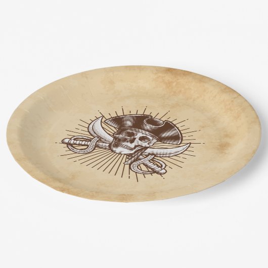 アホイザースパイレーツ誕生日 ペーパープレート (アングル)