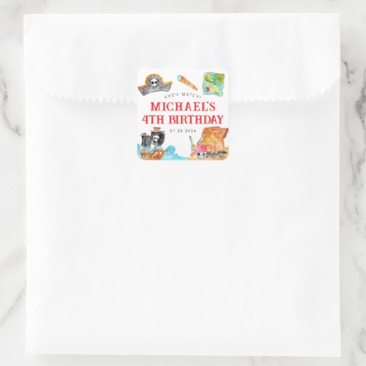 アホイシプマイズトレジャー狩り船舶海賊団誕生日 スクエアシール (バッグ)