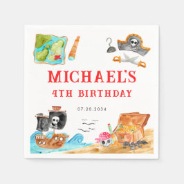 アホイシプマイズトレジャー狩り船舶海賊団誕生日 スタンダードカクテルナプキン