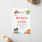 アホイシプマイズトレジャー狩り船舶海賊団誕生日 ノートカード (正面/裏面インサイチュ)