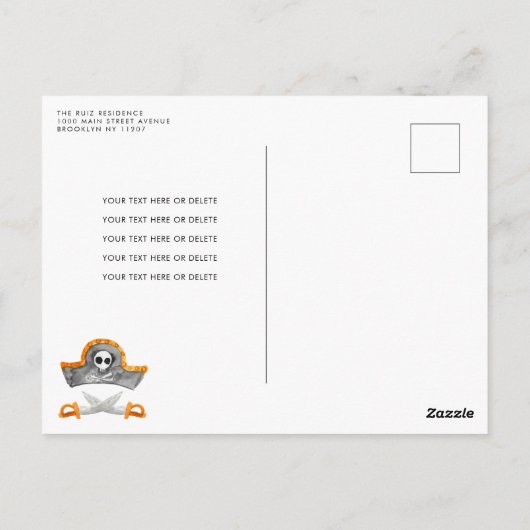 アホイシプマイズトレジャー狩り船舶海賊団誕生日 ポストカード (裏面)