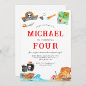 アホイシプマイズトレジャー狩り船舶海賊団誕生日 招待状 (正面/裏面)