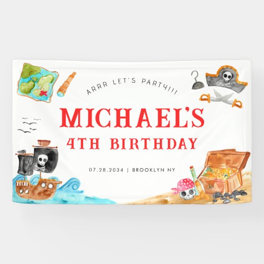 アホイシプマイズトレジャー狩り船舶海賊団誕生日 横断幕 (横)