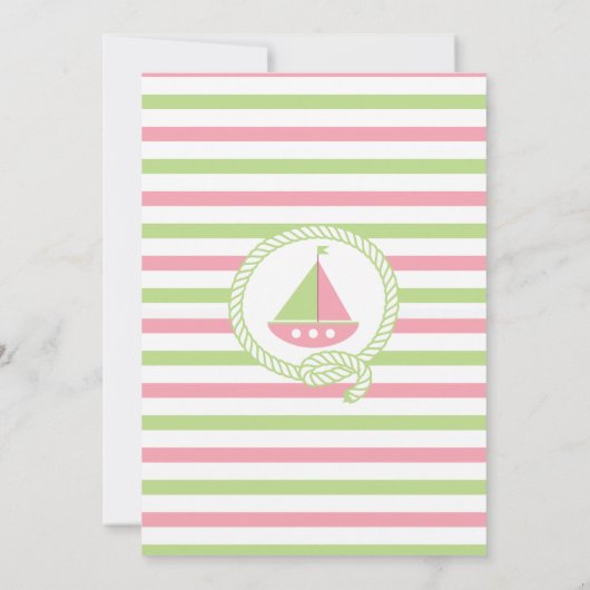 アホイセイボートガール航海のベビーシャワー招待状 招待状 (裏面)