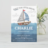 アホイセーラー航海のキュートボート誕生日招待状 招待状 (スタンド正面)