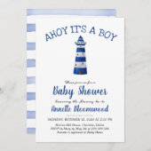 アホイッズアボーイライトハウス |赤航海のちゃんシャワー 招待状 (正面/裏面)